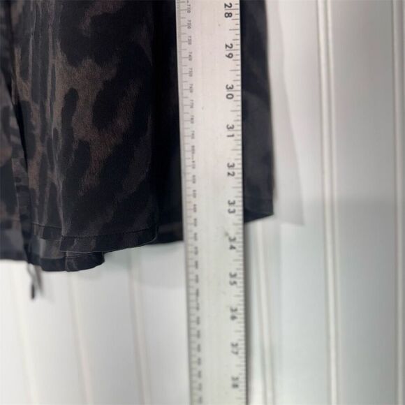 AllSaints Sanko Sinai Dress US 10 Silk Mini Leopard Print Sheer Shirt Dress - Picture 6 of 8